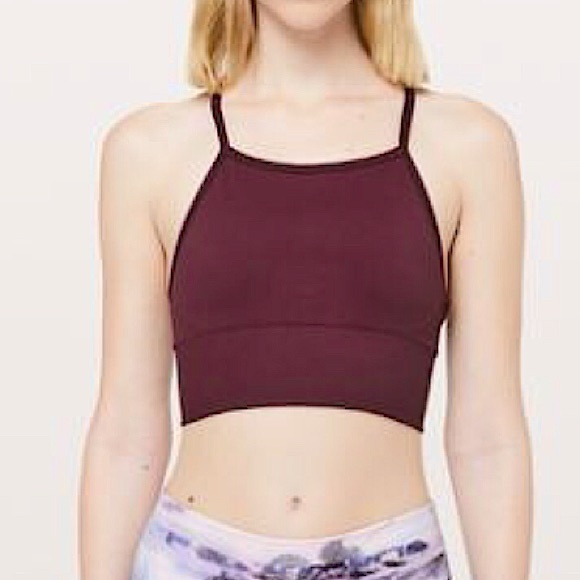 Lululemon Ebb to street bra long line in Burgundy - Picture 1 of 9